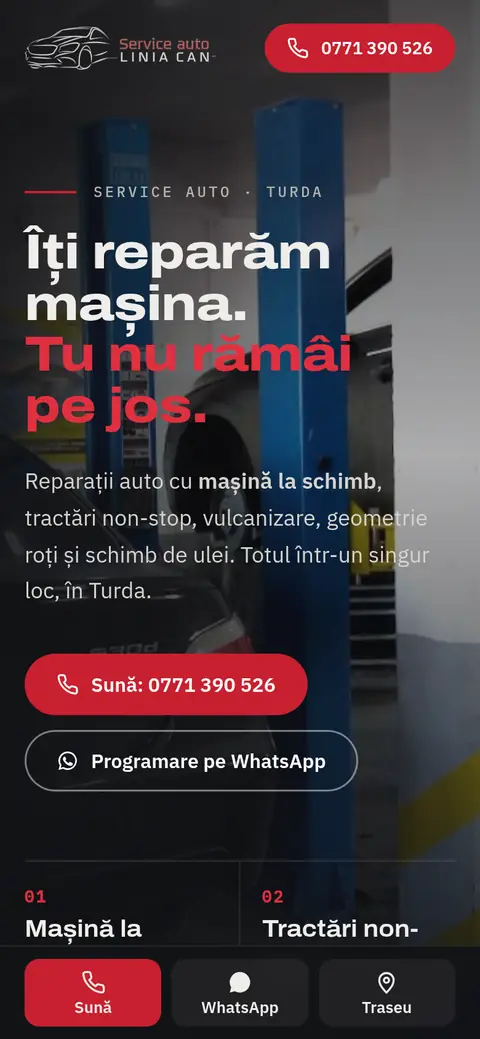 Site-ul Linia Can Start Stop pe telefon